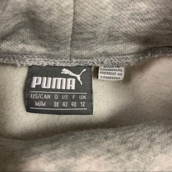 PUMA gray high neck drawstring hoodie size Medium - Picture 8 of 9